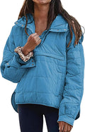 Womens Oversized Hooded Puffer Jacket Fall Winter Warm Quilted LightWeight Jacket Casual Fashion Solid Color Coat