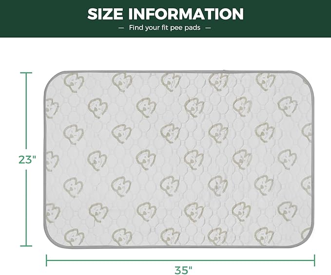 FXW Washable Pee Pads for Dogs, Puppy Pads with Super Absorbent, Specifically Designed for 36inch Cages, 35" × 23" Rectangle, Khaki, 1 Pack