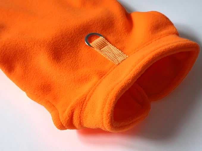 JACKO & CO - Fleece Vest Dog Sweater with Leash Ring - Soft, Warm & Lightweight Pullover Coat for Small & Medium Dogs, Puppies & Cats - Cozy Fall/Winter/Spring Pet Jacket (Pumpkin, Large 10-16lbs)