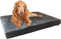 Dogbed4less Orthopedic Gel Memory Foam Pet Dog Bed, Waterproof Liner with External Microsuede Cover and Bonus Antislip Cover (Microsuede Gray, 55"X37"X4" Inches)