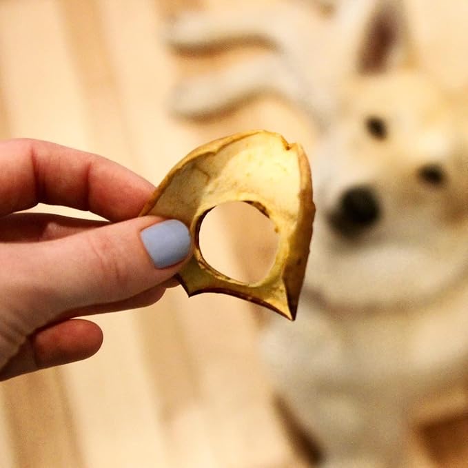 Lucky Premium Apple Rings – Thin, Crispy, All Natural Jerky Apple Treats for Dogs, Vegetarian Dog Treats with Real Fruit (32 oz)