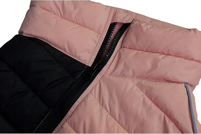 lovelonglong Dog Coat Dog Warm Jacket, 4 Legs Covered Waterproof Windproof Reflective Warm Dog Vest, Zippered Adjustable Outdoor Dog Snow Jacket for Small Medium Large Dogs Lotus Pink XXL