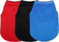 Paiaite 3 Pieces Plain Dog Shirt Sleeveless Puppy Cotton Dog Shirts Breathable Pet Apparel Tank Top Colorful Puppy Sweatshirt Clothes for Small Medium Dogs Red Black and Blue M