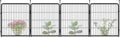 FXW Garden Fence Outdoor for The Yard – 32in(H) x 9.1ft(L) Heavy Duty Metal Animal Barrier for Dog and Rabbit, Decorative Dog Fence, 4 Panels, Black