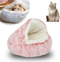 Lapcatz Nest Bed, 2026 Upgraded Cat Beds for Indoor Cats, Portable Fluffy Pet Bed, Durable Covered Cat Bed for Indoor Use, Soft Puppy Bed for Pet Owners (Pink, Medium)
