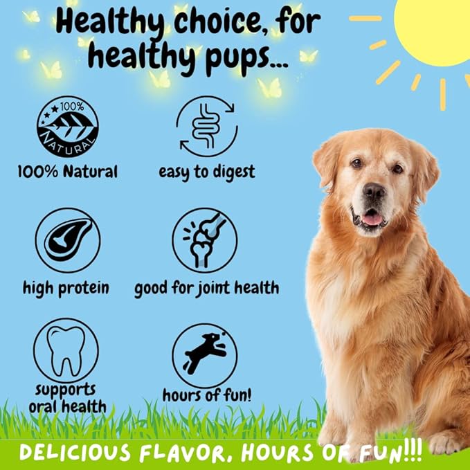 BULLYSTICKS & MORE Beef Cheek Rolls for Dogs (10-12" Extra Thick - 3 Count) - Beef Cheek Bones for Dogs - Dog Parents Choice - Premium No Hide Rolls