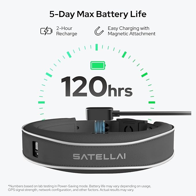 SATELLAI Dog Wireless Fences, Gray The Most Advanced GPS Dog Collar with AI Analysis, Precise Positioning, 5-Day Battery, and IP68 Waterproof, Flexible Virtual Fencing for Medium & Large Dogs