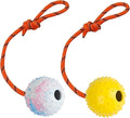 2 Pack Dog Ball, K9 Ball on Rope for Reward, Fetch, Play (7cm)
