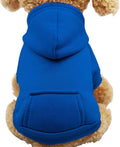 Jecikelon Winter Dog Hoodie Sweatshirts with Pockets Warm Dog Clothes for Small Dogs Chihuahua Coat Clothing Puppy Cat Custume (Dark Blue, X-Small)