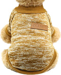 Idepet Pet Dog Classic Knitwear Sweater Fleece Coat Soft Thickening Warm Pup Dogs Shirt Winter Pet Dog Cat Clothes Puppy Customes Clothing for Small Dogs(XXS,Yellow)