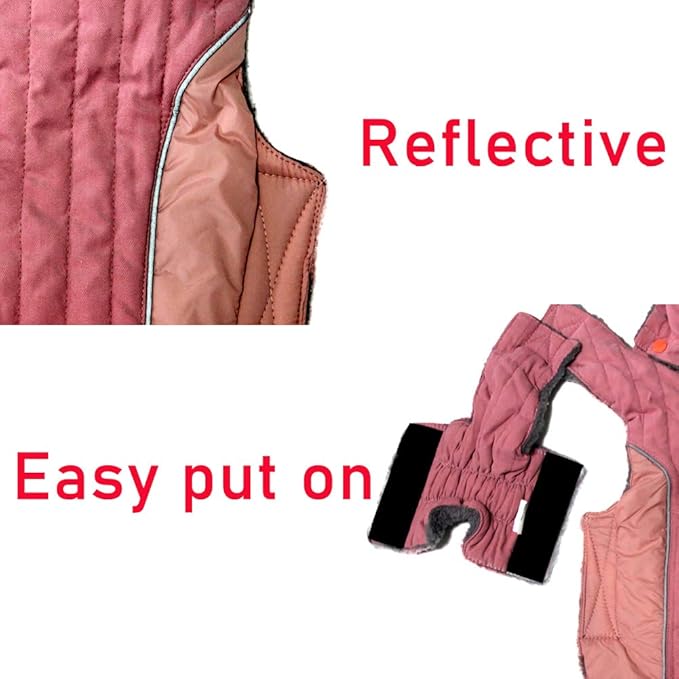 Fleece Dog Hoodie for Small Medium Dogs Super Warm Puppy Jacket for Cold Winter Dog Coats,Pink M