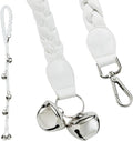 Dog Doorbells for Potty Training, Poly Urethane Puppy Door Bells, Hand-woven Dog Bells for Dog Training, Extra Loud Bells for Door Knob, Ring to Go Outside Doggie Pet Supplies. (White twist)