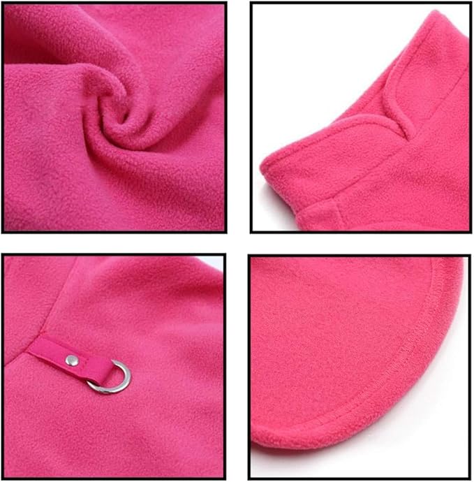 JACKO & CO - Fleece Vest Dog Sweater with Leash Ring - Soft, Warm & Lightweight Pullover Coat for Small & Medium Dogs, Puppies & Cats - Cozy Fall/Winter/Spring Pet Jacket (Pink, Large 10-16lbs)