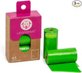 Woofpanion Improved Dog Poop Bags - Extra Strong Leak Proof Waste Bags Made from Recycled Plastic Unscented Refill Rolls for Easy Cleanup 3 rolls | 45 bags