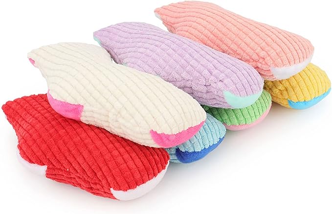 Squeaky Dog Toys, Pet Funny Stuffed Plush Cute Socks Birthday Gift Chew Toys for Small Medium Dogs(Pink White)