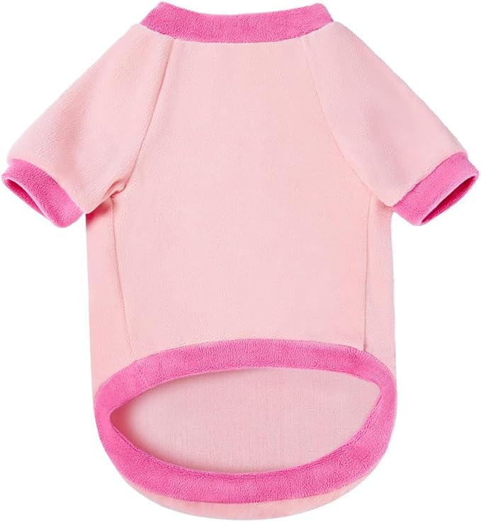 GreenJoy Classic Fleece Dog Sweater – Soft & Warm Stretchy Sweatshirt for Small Dogs & Cats, Cold-Weather Pullover for Everyday Wear (Light Pink, X-Small)