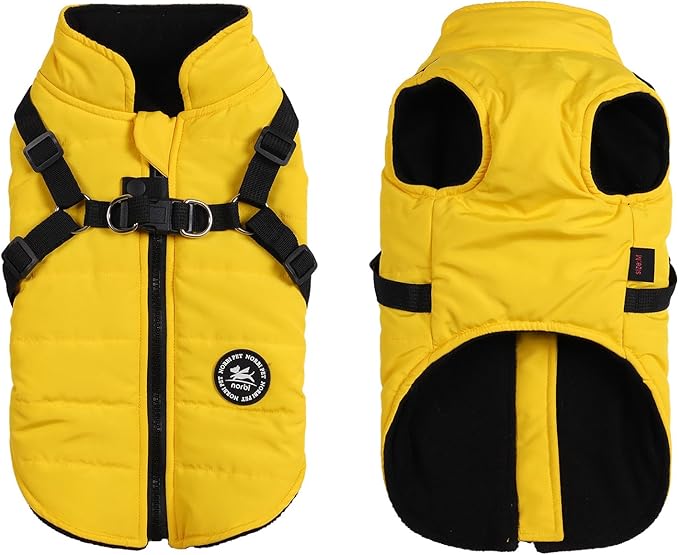 Norbi Dog Jacket, Winter Coat with Built-in Harness for Small to Large Dogs - Adjustable, Warm, Cold Weather Coats