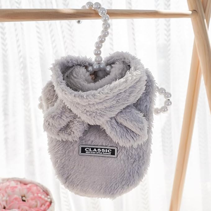 Cat Bunny Ears Costume Cute Dog Kitten Hoodies Sweater Rabbit Ears Puppy Pet Apparel (XXX-Large,Gray)