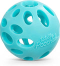 Messy Mutts Totally Pooched Huff'n Puff Ball | 3.1” TPR Puzzle Ball for Dogs | 2-in-1 Durable Interactive Toy and Tooth Cleaner | Teal