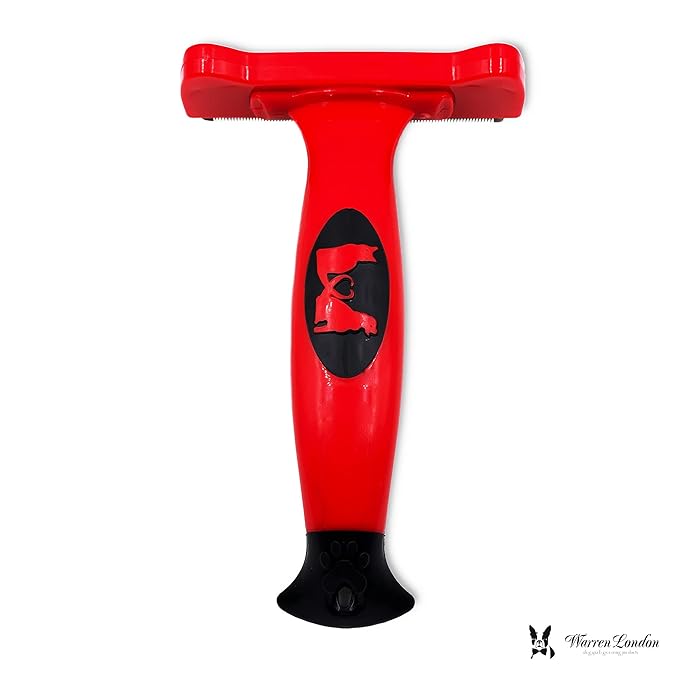 Warren London Deshedding Brush for Large Dogs, Long Hair | 4″ Stainless ¼″ Blade | Rapid Undercoat Removal for Goldens, Huskies & Collies | Pro Grooming Handle
