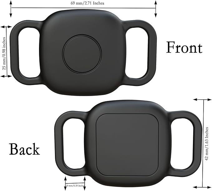 Waterproof Dog Collar Holder for Tile Mate 2024/ Mate 2022 Tracker, Anti Lost Soft Silicone Case for cat pet Necklace, Protective Cover Accessories for Tile Tracker Finder (Black/Black)