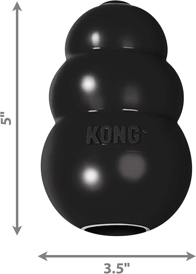 KONG Extreme Dog Toy - Fetch & Chew Toy - Treat-Filling Capabilities & Erratic Bounce for Extended Play Time Most Durable Natural Rubber Material - for Power Chewers - for Large Dogs