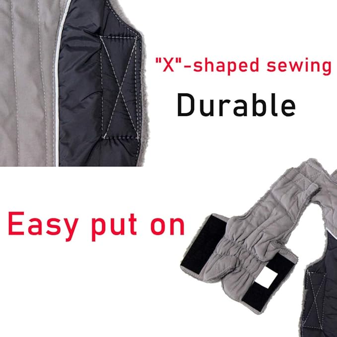 Fleece Dog Hoodie for Small Dogs Super Warm Puppy Jacket for Cold Winter Dog Coats,Grey S