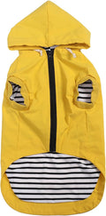 Dog Raincoat rain Jacket Dogs Waterproof fit for Small Medium Breeds Zipper Closure Pocket Storage in Cold Day - Yellow - XS