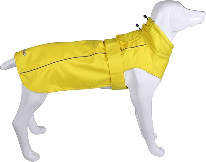 Adjustable Waterproof Dog Raincoat for Dogs,Lightweight Pet Rain Jacket Puppy Clothes with Reflective Strip for Small Medium Large Dogs (Yellow, X-Large)