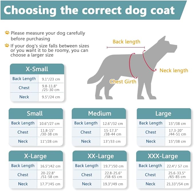 SAWMONG Dog Fleece Hoodie, Windproof Waterproof Dog Coat Fleece & Cotton Lined Warm Dogs Jacket for Small Medium Large
