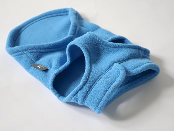JACKO & CO - Fleece Vest Dog Sweater with Leash Ring - Soft, Warm & Lightweight Pullover Coat for Small & Medium Dogs, Puppies & Cats - Cozy Fall/Winter/Spring Pet Jacket (Blue, XX-Large 25-35lbs)