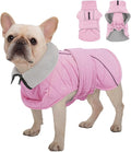 Kuoser Dog Coat, Extra Warm Dog Jacket Windproof Dogs Cold Weather Coats for Medium Dogs, Fleece Lining Turtleneck Puppy Snowsuit Reflective Adjustable Pet Winter Clothes Christmas, Pink M