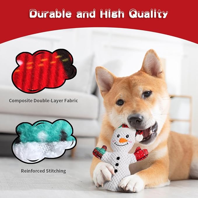 Dog Squeak Toys for Small, Medium & Large Dogs, Tough Chew Toy for Teething & Chewing, Durable Interactive Puppy, 5-Pack