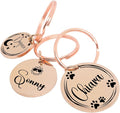 Super Customizable Pet Tags ID for Cats & Dogs | Cat tag: Durable Stainless Steel. Custom Engraved Dog Tags for Collars, Harnesses & Leashes | Many Fonts & Design (Champagne, Round)