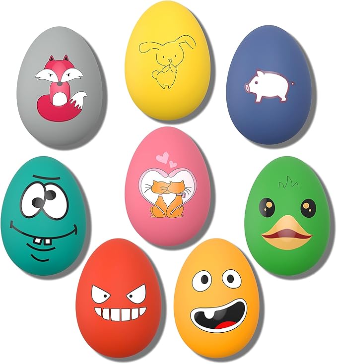 Dog Toys Squeaky, Funny Puppy Balls Pet Toy Pack, Interactive Latex Rubber Squeak Egg Ball for Puppies Small Medium Breed Dogs