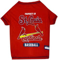 MLB Saint Louis Cardinals Dog T-Shirt, Small. - Licensed Shirt for Pets Team Colored with Team Logos. - Premium Stretchable Materials for The Comfort of Your Dog & cat.