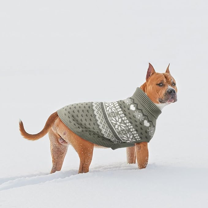 SCENEREAL Dog Sweaters for Small Dogs - Soft, Warm Turtleneck Small Dog Sweater, Ugly Knit Dog Christmas Outfits for Dachshund, Chihuahua, Pug, Yorkie,Winter Pet Clothes Male Female,Grey