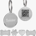 Dog Tags Personalized for Pets,Dog Name Tags QR Code,No Subscription Fees,Modifiable Pet Online Profile,Stainless Steel,No App Required,for Dogs and Cats Small,Medium,Large(Round,Regular)