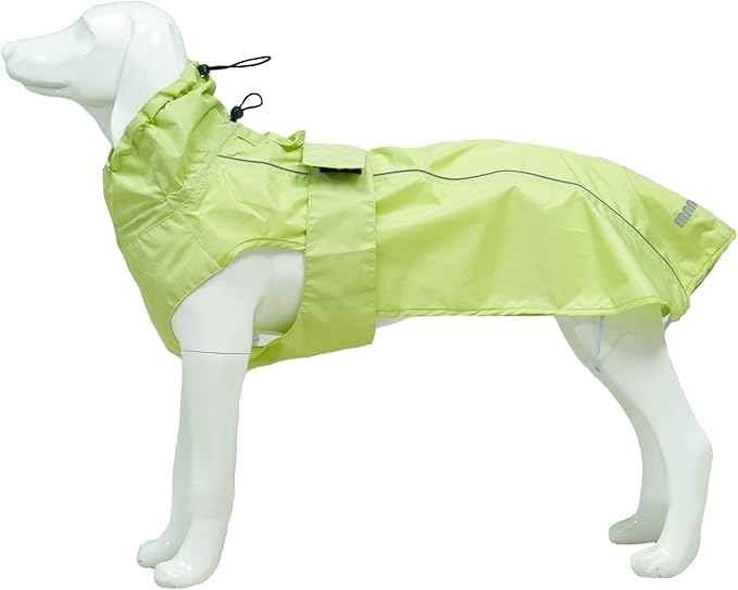 Waterproof Dog Raincoat with Reflective Strip, Adjustable Breathable Rain Coat Jacket with Leash Hole for Dogs (Light Green, XX-Large)