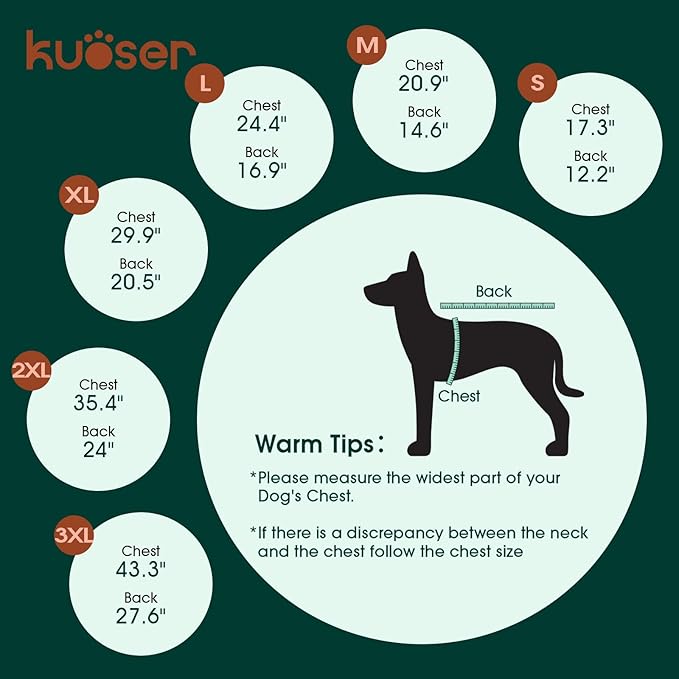 Kuoser Medium Dog Coat | All-Breed Thermal Wear with Windproof Layer | Reflective Tabs Enhance Visibility in Snow, Snap Buckles Simplify Dressing, Orange M