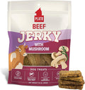PLATO Pet Treats Jerky Dog Treats - Air-Dried Beef Jerky with Mushroom - Grain Free, High Protein - 16oz