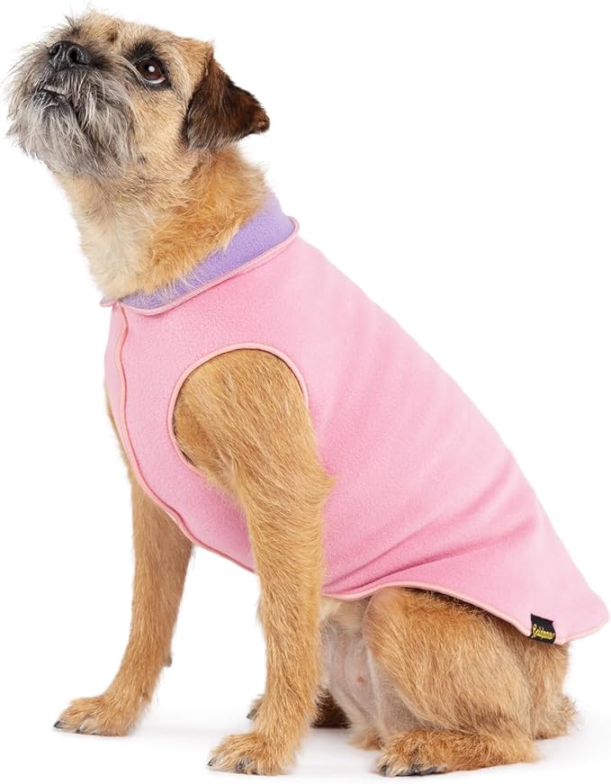 Goldpaw Duluth Double Fleece Dog Sweater Vest for Large Dogs - Soft, Stretchy Dog Fleece - Warm Pet Jacket for Fall and Winter - Premium Pet Outerwear - Machine Washable - Rose/Lavender - Size 24