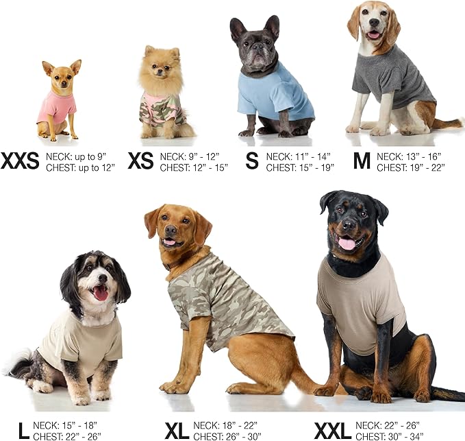 Toby II - The Perfect Tee, 8 Pack Short Sleeve Pet T-Shirt 100% Organic Cotton Tees Clothes for Small, Medium, Large Dogs, Rainbow Pink, Large