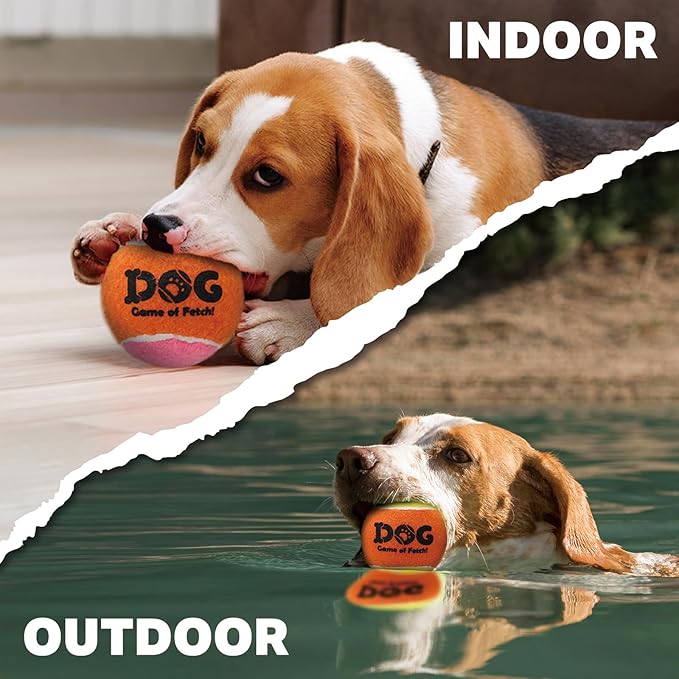 AMA SPORT Squeaky Tennis Balls for Dogs 2.5" Small Medium Dog Tennis Balls for Throwing and Fetching Dog Toys for Training, Exercise, High Bouncing 12 Pack (Multicolor A)