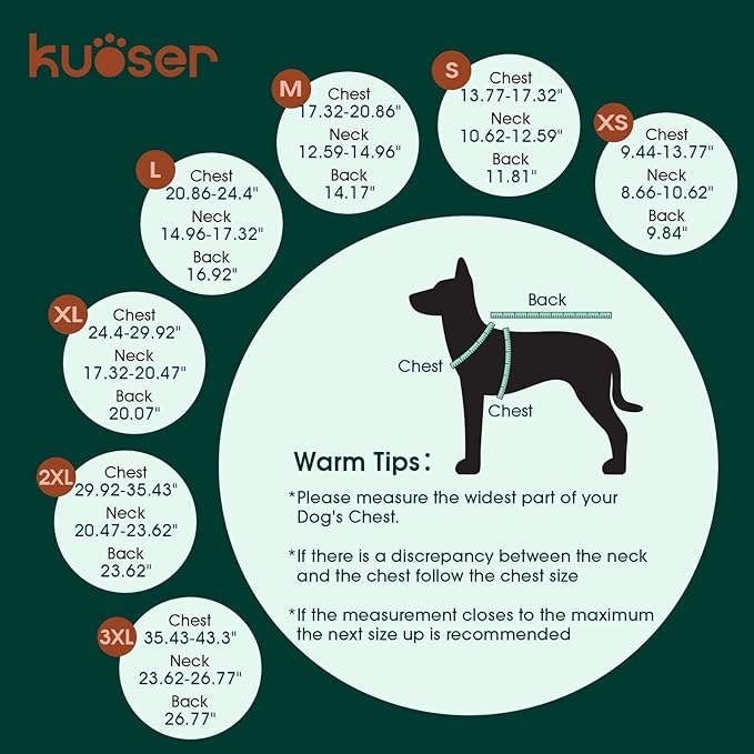 Kuoser Dog Winter Coat, Windproof Dog Fleece Jacket British Style Plaid Cold Weather Doggie Vest Coats, Reversible Cozy Warm Pet Clothes Apparel for Large Size Dogs L