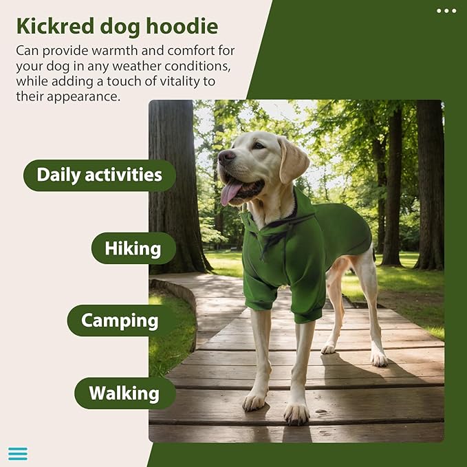 Basic Dog Hoodie Sweatshirts, Pet Clothes Hoodies Sweater with Hat and Leash Hole, Soft Cotton Outfit Coat for Small Medium Large Dogs (X-Large)