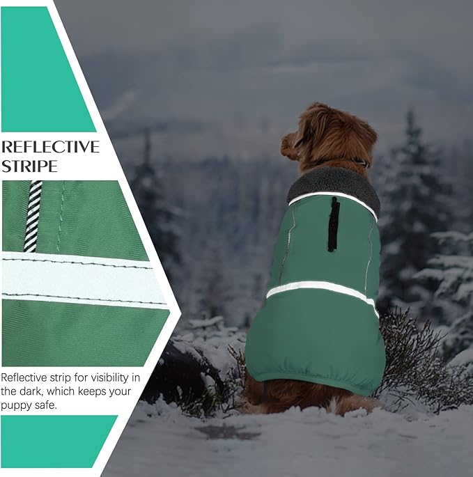 QBLEEV Warm Dog Coat: Reflective, Waterproof Winter Coat Turtleneck, Thick Fleece Snowsuit Christmas Vest for Small to Large Dogs