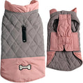 Reversible Dog Coats for Small Dogs Waterproof Warm Dog Jacket for Cold Winter,Pink and Grey M