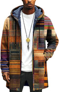 LIZALIG Long Hooded Cardigan Men Japanese Art Style Fashion Cool Graphic Coats Winter Warm Lined Fleece Jacket