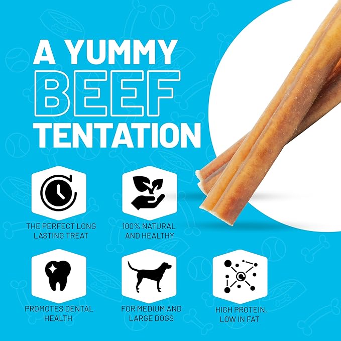 Sitka Farms Bully Sticks XL 6 inch Premium - 22 Count - Single Ingredient Treat for Small, Medium Dogs, Aggressive Chewers for Puppies - Natural Grass Fed High Protein Long Lasting Treats